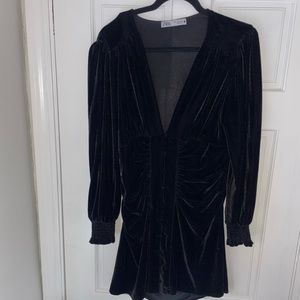 Zara Black Short Velvet Dress